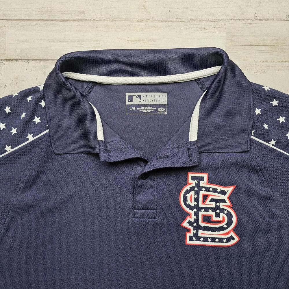 St. Louis Cardinals Patriotic 4th of July Memorial Day Polo Golf Shirt Gameday L
